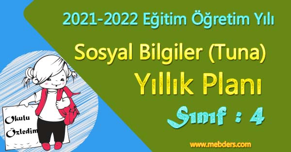 2021 - 2022 Yılı 4.Sınıf Sosyal Bilgiler Yıllık Planı (Tuna Yayınları)