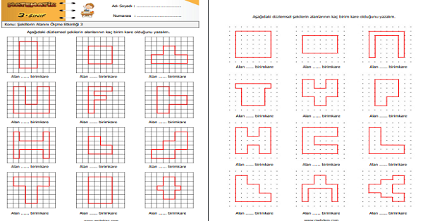 3.Sınıf Matematik Alan Ölçme Etkinliği 3