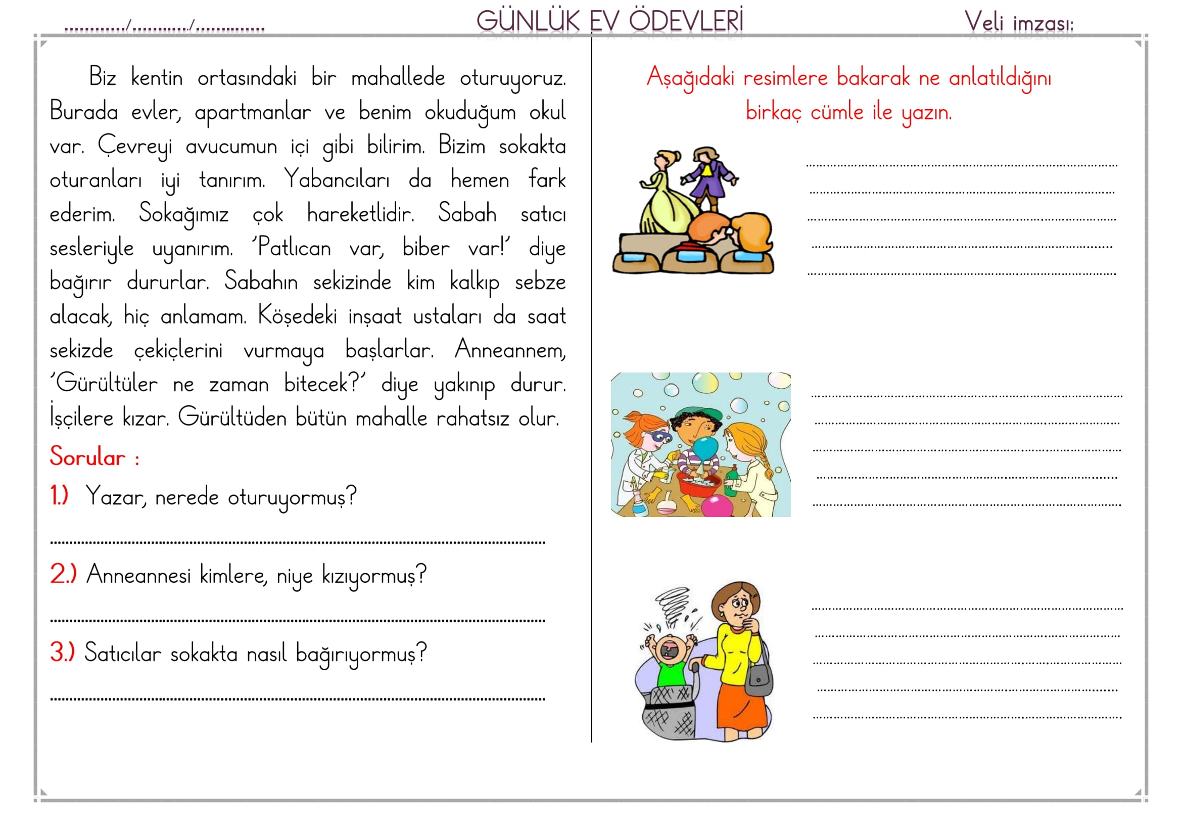 1.Sınıf 20 Şubat 2025 Günlük Ev Ödevi
