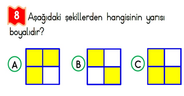 2.Sınıf Matematik Kesirler-Yaprak Test-1