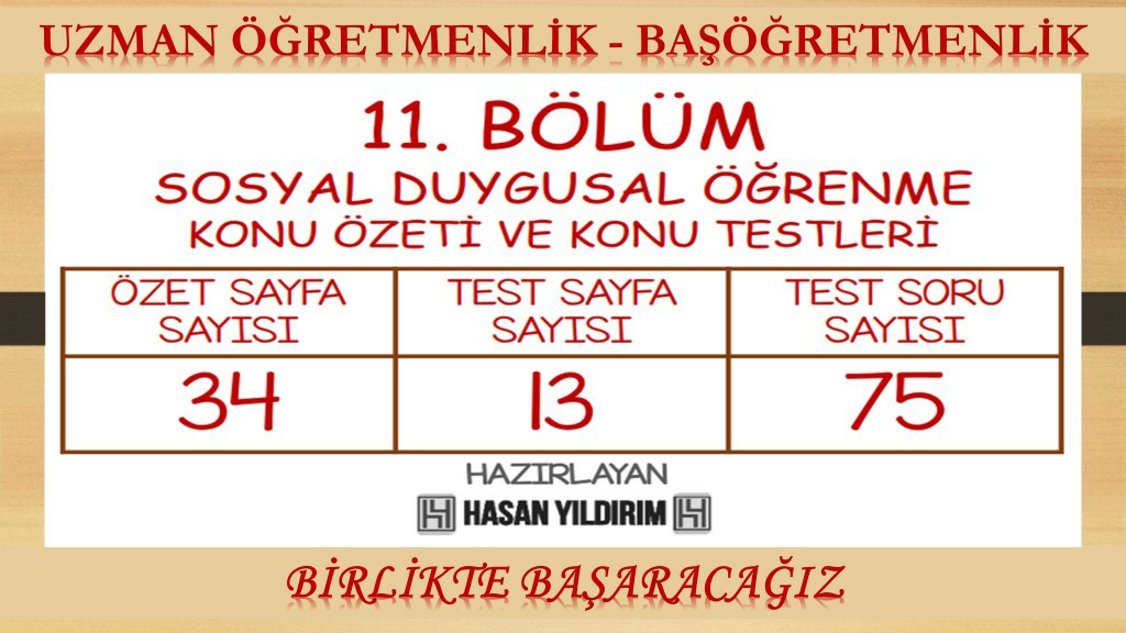 11. Bölüm Uzman Öğretmenlik ve Başöğretmenlik Konu Özeti ve Konu Testleri (Tek PDF'de)