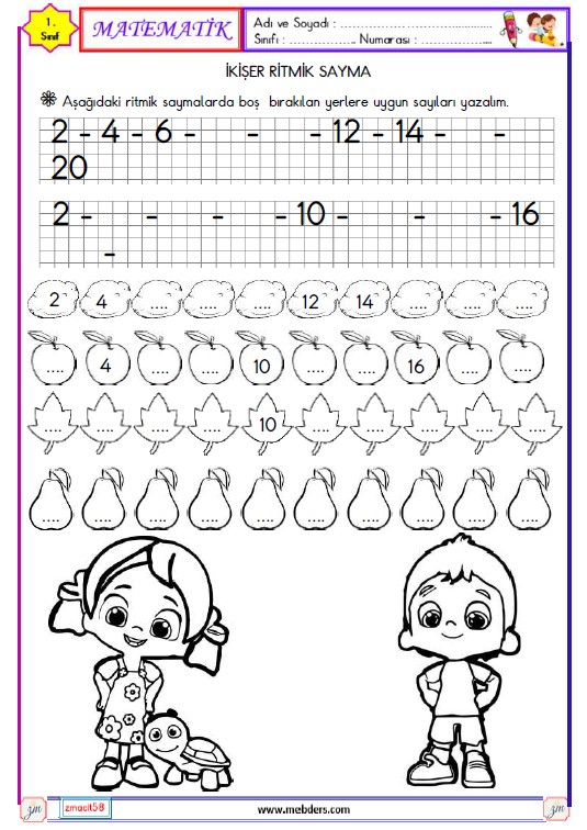 1. Sınıf Matematik İkişer Ritmik Sayma Etkinliği