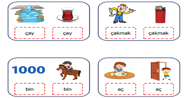 3.Sınıf Türkçe Eş Sesli (Sesteş) Sözcükler Görsel Etkinliği