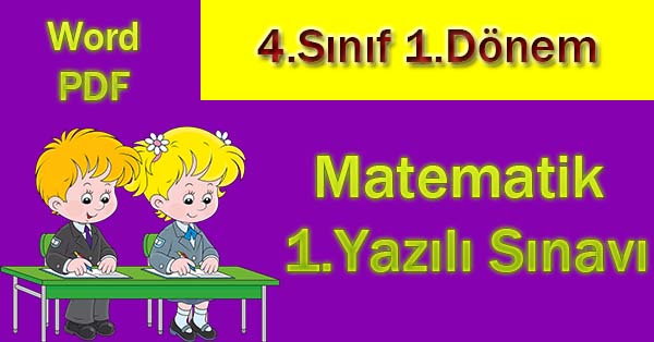 Matematik Dersi 1.Dönem 1.Yazılı Sınavı