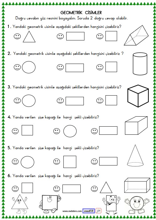 1. Sınıf Matematik Geometrik Şekiller Etkinliği 1