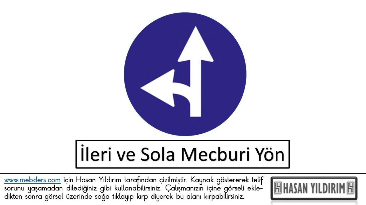 İleri ve Sola Mecburi Yön PNG