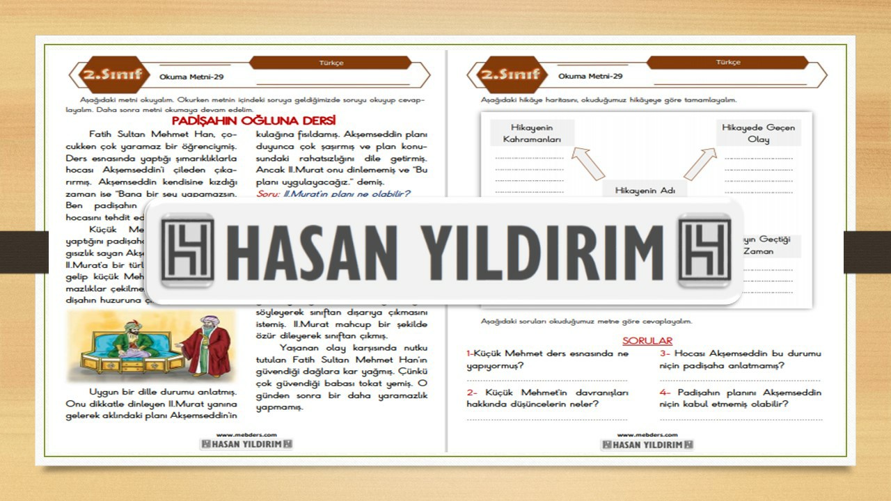 2.Sınıf Türkçe Okuma Metni-29 (Padişahın Oğluna Dersi)
