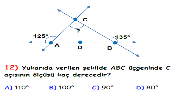 4.Sınıf Matematik Geometrik Cisimler, Şekiller ve Açılar Yaprak Testi-5