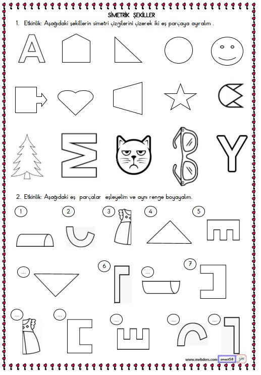 2. Sınıf Matematik Simetrik Şekiller Etkinliği 2