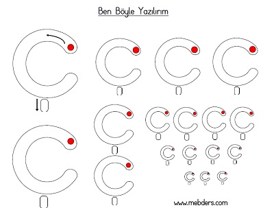 Küçük ç harfi ben böyle yazılırım etkinliği