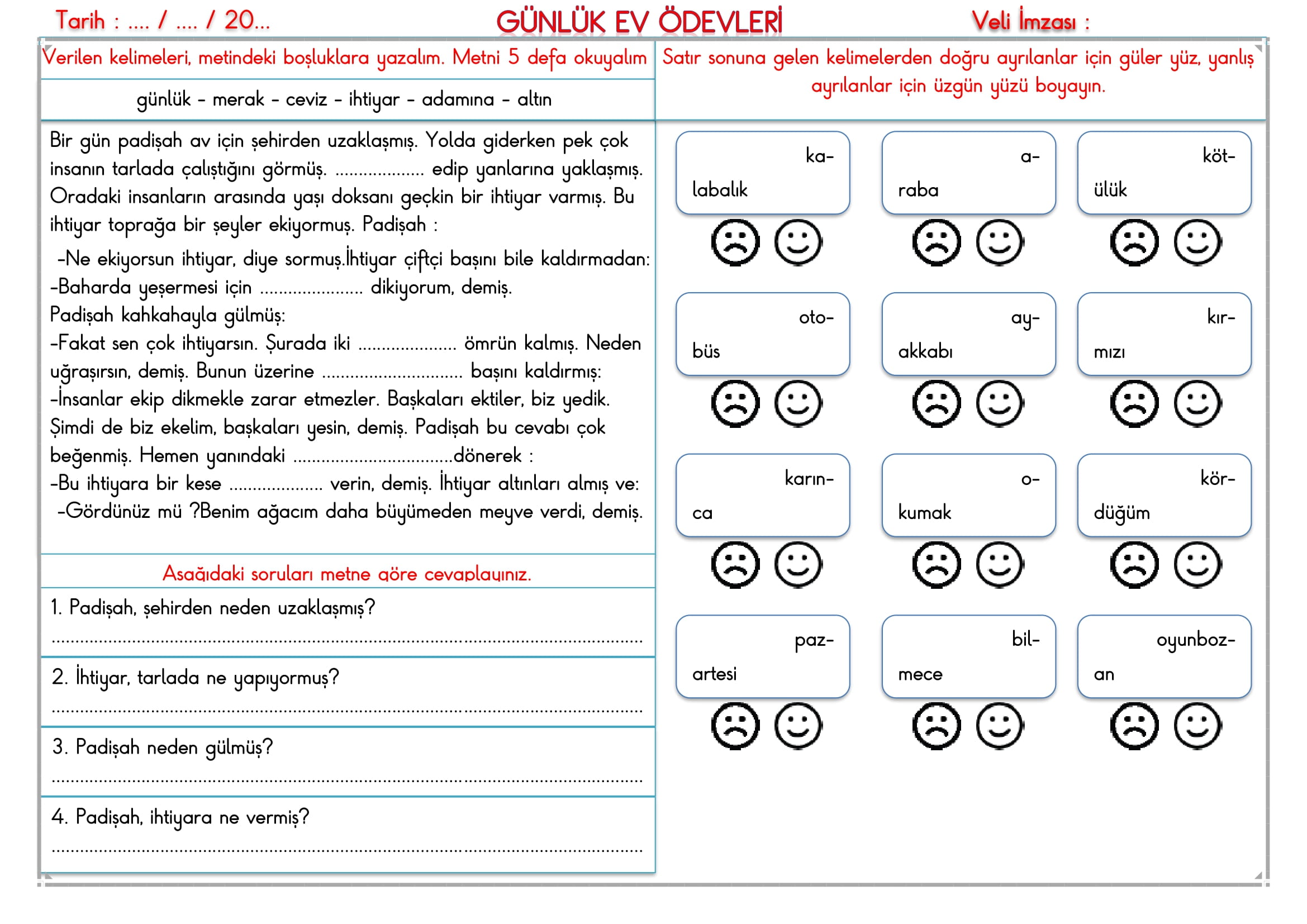 2.Sınıf - 27 Kasım 2025 Günlük Ev Ödevleri