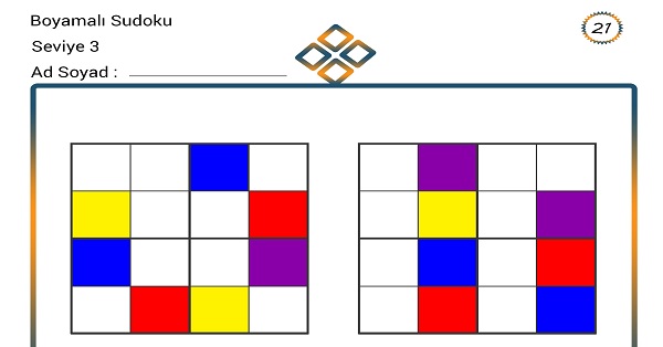 Boyamalı Sudoku 21