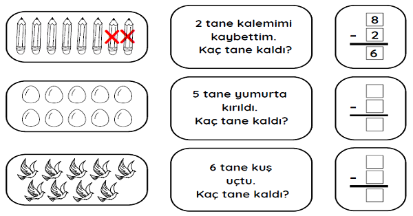 1.Sınıf Matematik Çıkarma İşlemi (Başlangıç Etkinlikleri)