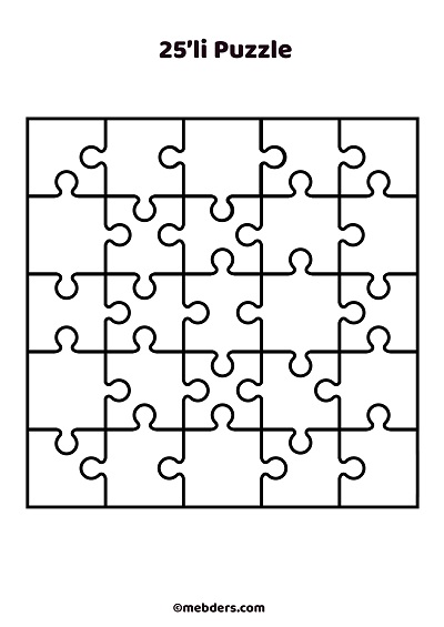 25'li puzzle şablon 3