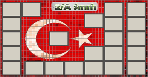 Model 54, 2A şubesi için Türk bayraklı fotoğraf eklemeli kapı süslemesi - 23 öğrencilik