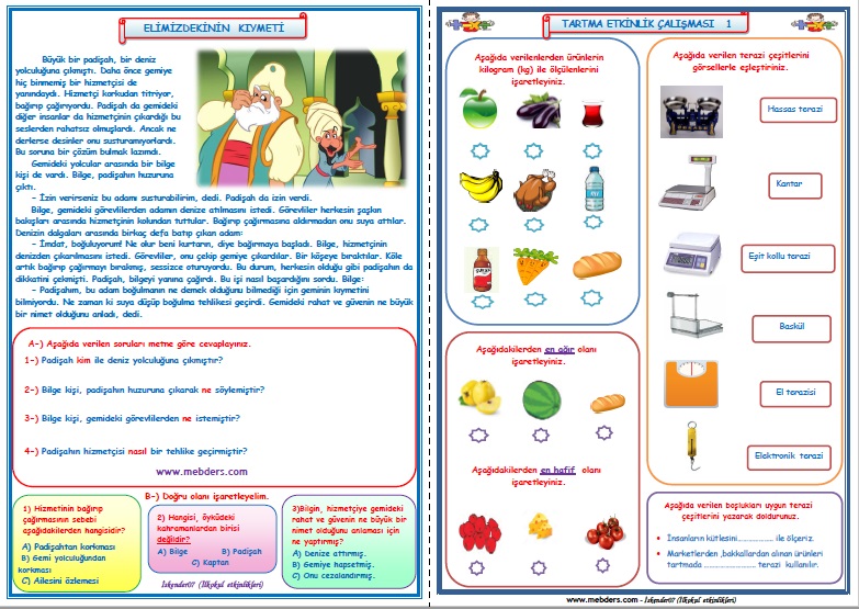 2.Sınıf 36.Hafta Etkinlik Ödev Paketi  (12 - 16 Haziran)