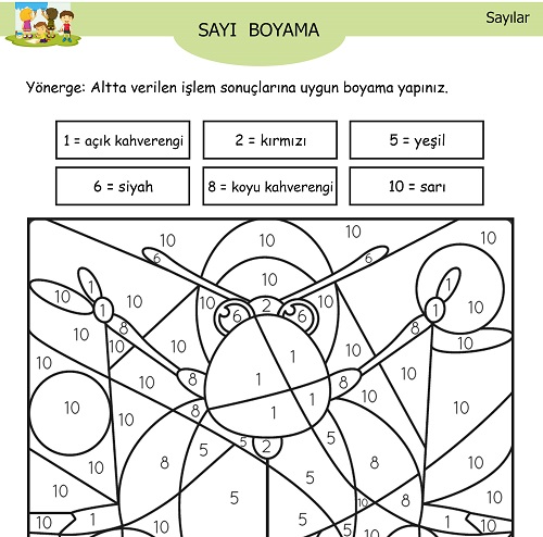 Böcek Rakam Boyama Etkinliği