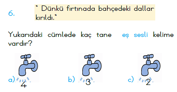 3. Sınıf Haftalık Kazanım Değerlendirme Testi 10.Hafta (20-24 Kasım)