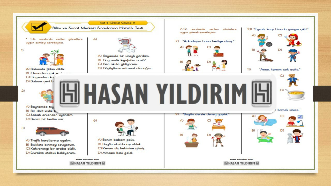 BİLSEM Sınavlarına Hazırlık Testi-8