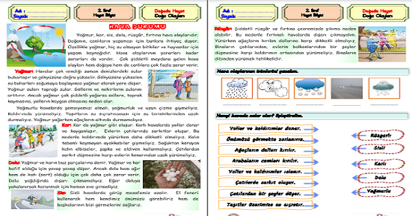2.Sınıf Hayat Bilgisi Doğa Olayları Etkinliği