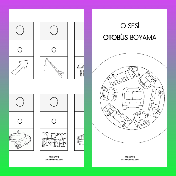 1. Sınıf İlkokuma Yazma - O Sesi Boyamalı Ses Kartları Etkinliği