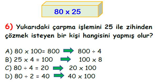 4.Sınıf Matematik Çarpma İşlemi Yaprak Test-2