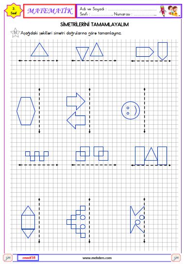 3. Sınıf Matematik Simetrilerini Çizelim Etkinliği