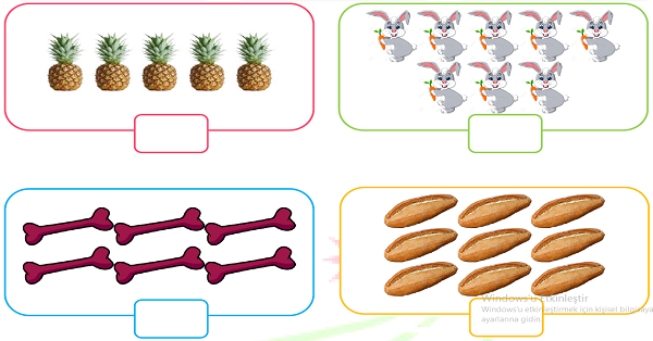 1.Sınıf Matematik Nesne Sayılarını Yazma Etkinliği 1