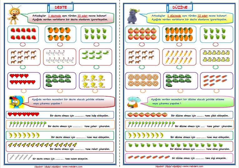 2.Sınıf Matematik Deste ve Düzine Etkinliği