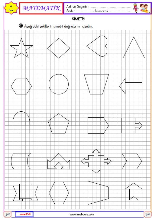 4. Sınıf Matematik Simetri Etkinliği 1