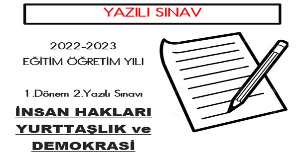 4.Sınıf İnsan Hakları Yurttaşlık ve Demokrasi 1.Dönem 2.Yazılı Sınavı