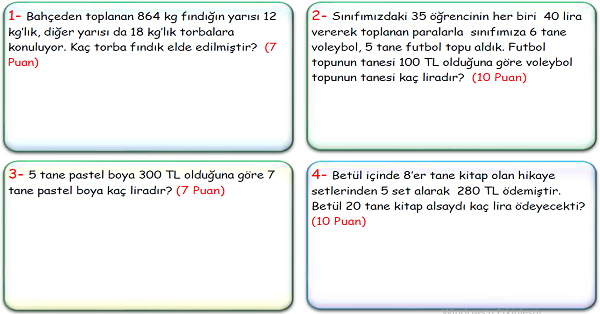 4.Sınıf Matematik Bölme İşlemi Problemleri-3