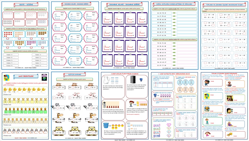 2.Sınıf Matematik Yarıyıl Tatil Ödevi   (10 Sayfa)