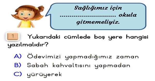 2.Sınıf Hayat Bilgisi Sağlıklı Hayat Ünitesi-Yaprak Test-4