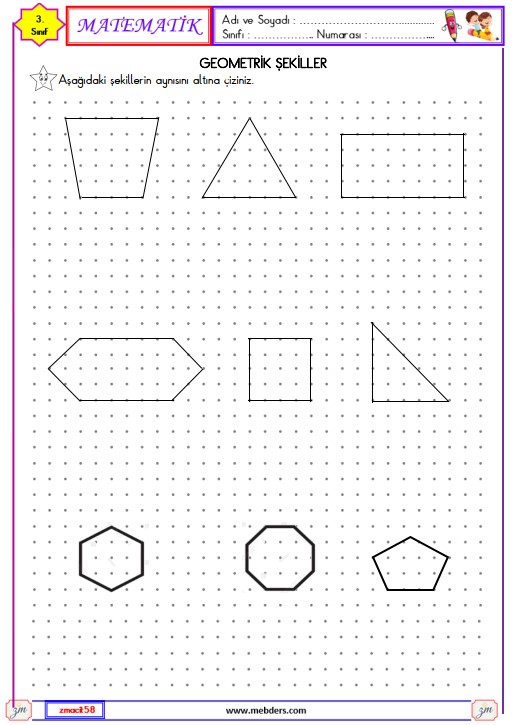 3. Sınıf Matematik Geometrik Şekiller Etkinliği 6