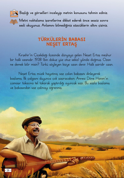 2. Sınıf Türkçe Meb Yayınları Türkülerin Babası Neşet Ertaş Metni Etkinlik Cevapları