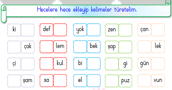 1.Sınıf Türkçe Hece Etkinliği-4