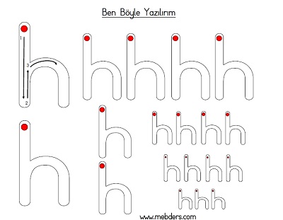 Küçük h harfi ben böyle yazılırım etkinliği