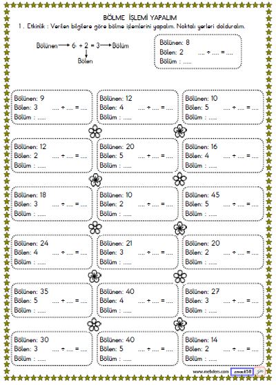 2. Sınıf Matematik Bölme İşlemi Etkinliği 3