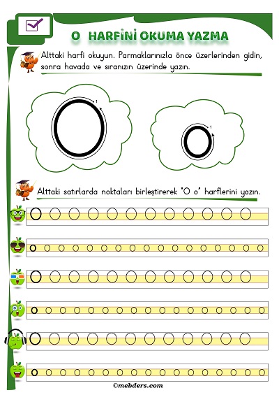 1.Sınıf İlkokuma O Sesi Okuma Yazma Etkinliği