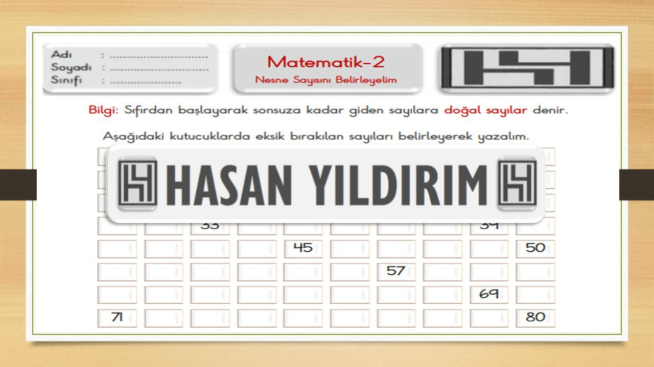 2.Sınıf Matematik Nesne Sayısını Belirleyelim Çalışma Sayfası