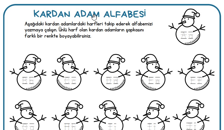 Kardan Adam Alfabesi