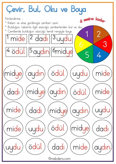 Çevir, Bul, Oku ve Boya Etkinliği - D Sesine Kadar