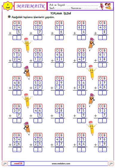 2. Sınıf Matematik Toplam İşlemi Etkinliği 3