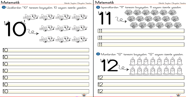 1. Sınıf Matematik Rakam ve Sayılar Etkinliği