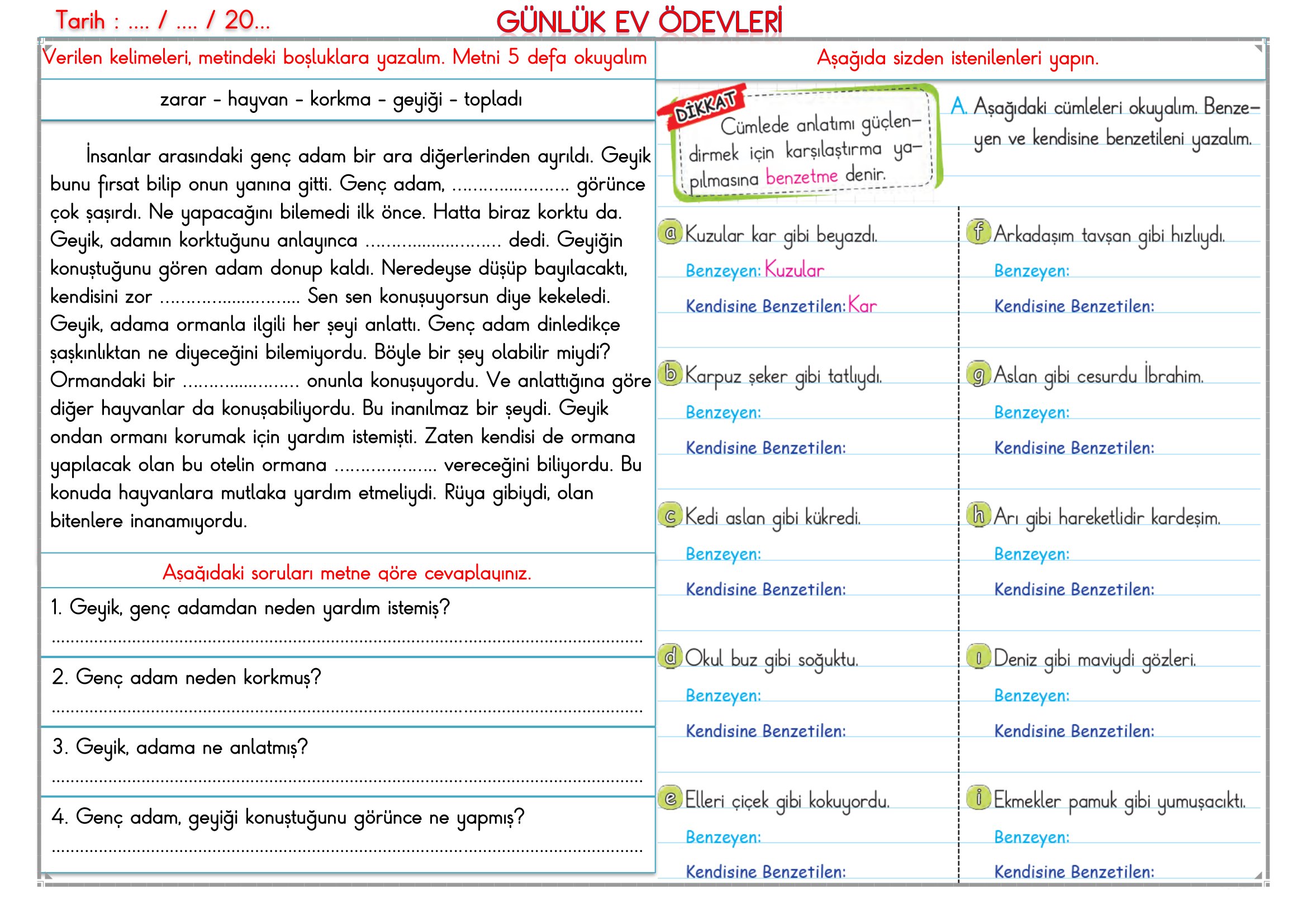 2.Sınıf - 27 Şubat 2026 Günlük Ev Ödevleri