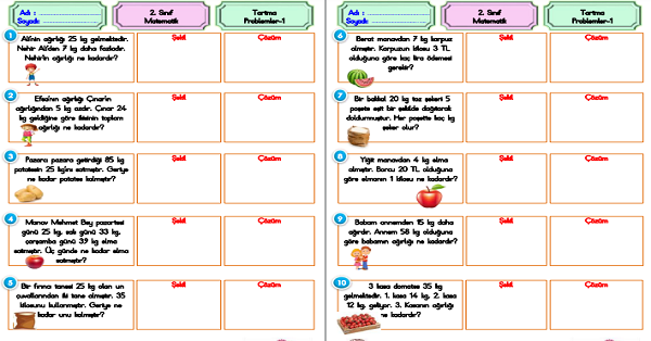 2.Sınıf Matematik Tartma Problemler-1