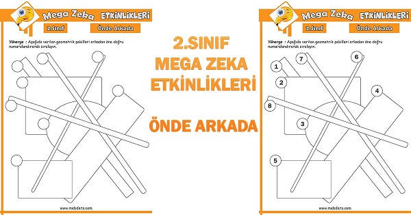 2.Sınıf Mega Zeka Etkinliği - Önde Arkada