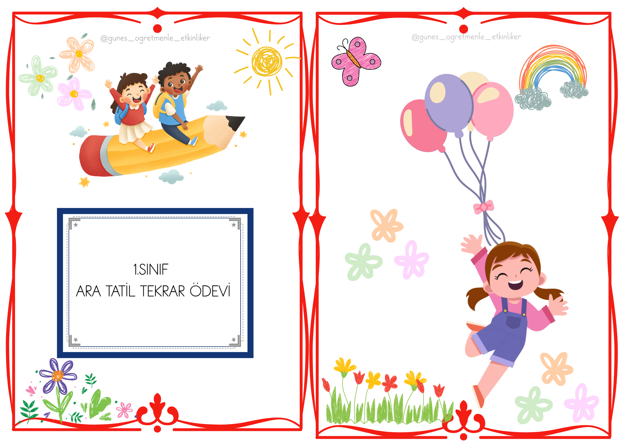 1.Sınıf Kasım Ara Tatil Tekrar Ödevi