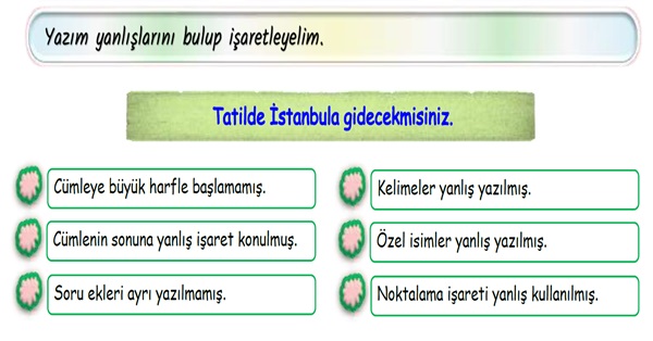 2.Sınıf Türkçe Yazım Kuralları Etkinliği-2